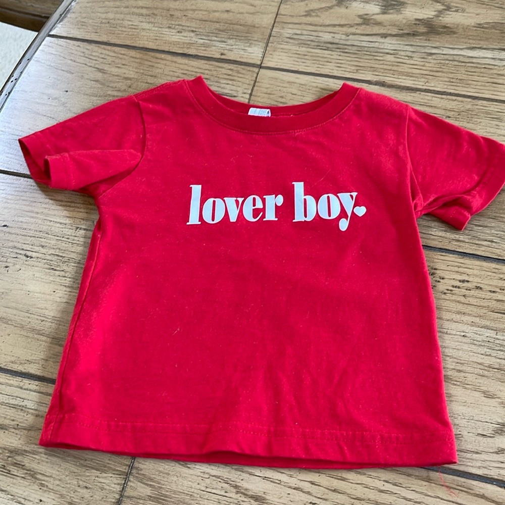 Lover Boy Tee Shirt Red & White